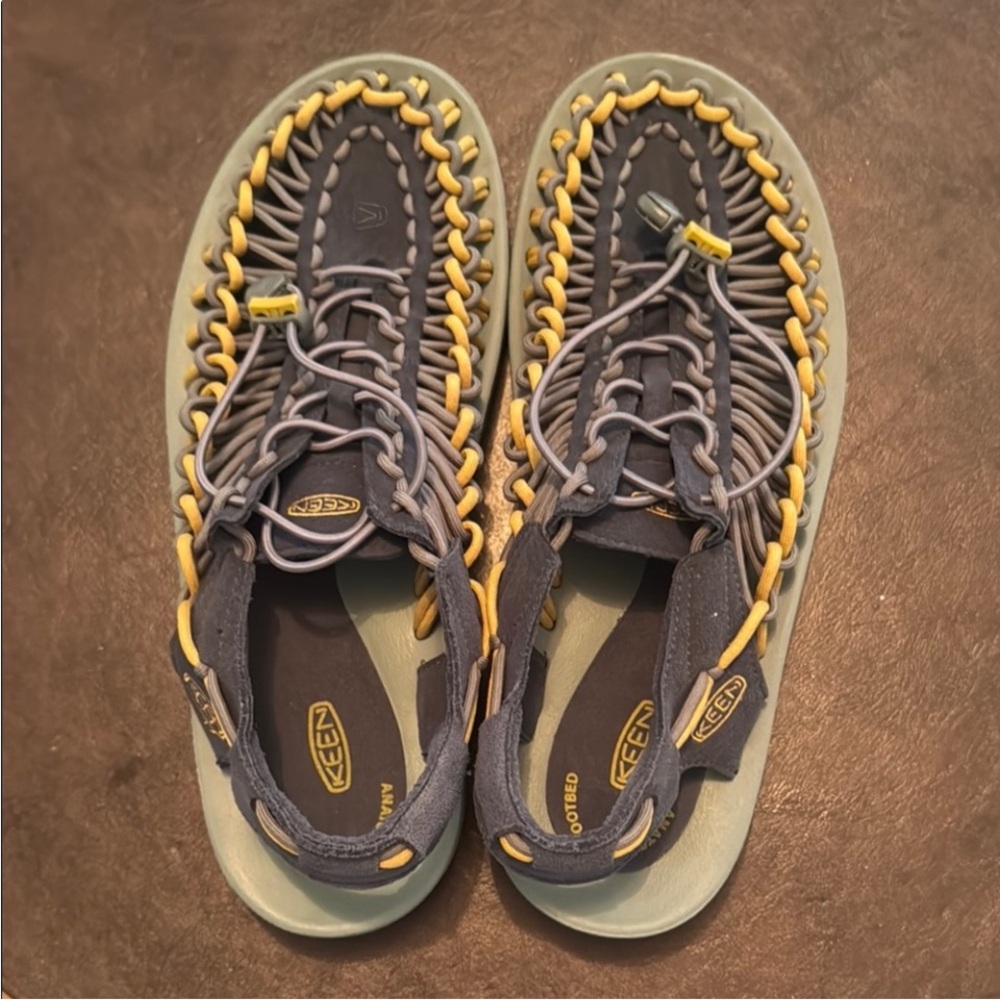 KEEN Adult Gray and Yellow Sandals
